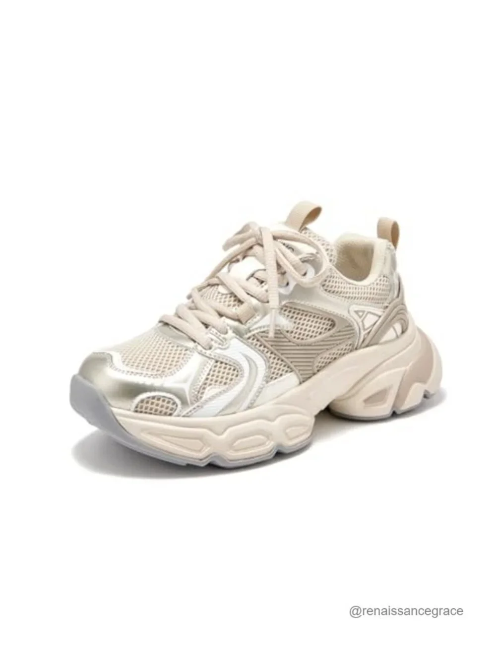 Chunky Platform Sneakers for Women Breathable Mesh Lace-up Wide Width Non-Slip